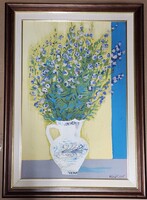 Hézső Ferenc: Szarkaláb 1975. Csendélet 60x40