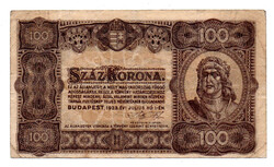 100 Korona Államjegy 1923 F