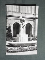 Képeslap,Balatonfüred,SZOT szanatórium,park,Kisfaludi gyík szobor látkép részlet,1964-