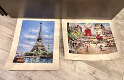 2 db. Nyomat La Tour Eiffel, Paris Moulin Rouge