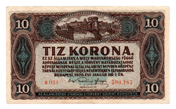10 Korona Államjegy 1920 EF