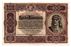 100 Korona Államjegy 1920 EF