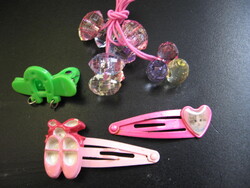 Kislány vagy baba figurás hajcsat, gyöngyös hajgumi csomag