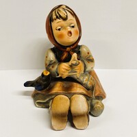 Antik Hummel / Goebel porcelán figura - Boldog időtöltés (Happy pastime)