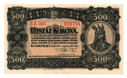 500 Korona Államjegy 1923 Magyar Pénzjegynyomda EF