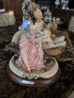 Gyűjtői, Capodimonte Bruno Merli porcelánfigura - Anya gyermekével 1981