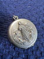 Antik ezüst füzér tartó, fénykép tartó, erekje tartó Mária