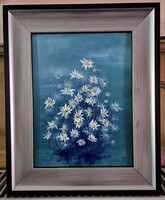 Czinóber - Kamilláék ( 18 x 24, olaj, új keretben )