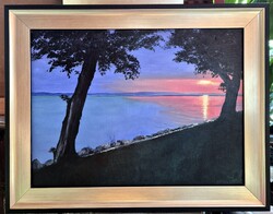 Czinóber - Balatoni emlékek ( 30 x 40, olaj, új keretben )