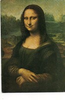 Képeslap: Leonardo de Vinci festmény, Mona Lisa.