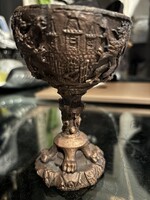 Dekoratív kehely / serleg - öntött fém(bronz/bronz jellegű), 20.sz. II.fele