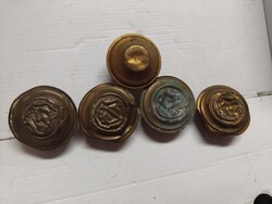 Réz függöny karnis záró gombok - 5 db