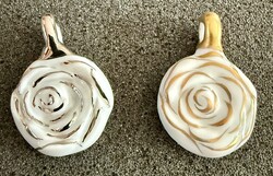 HERENDI porcelán MEDÁL - rózsa forma