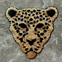 Hatalmas leopárdmintás flitteres varrható,vasalható ruhadísz kabátokhoz,pólókhoz,farmerre táskára