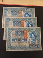 1902 1000 Korona Külön kérhető !  [Hajtatlan, Aunc ] – Osztrák–Magyar Monarchia, (Deutschösterreich)