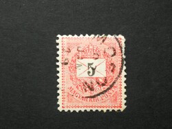 Magyarország 1889 Feketeszámú 5 kr. B 11 1/2 Moson, rövid fogak D