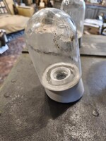 Pajta lámpa, üveg és porcelán kombinációs lámpa, 1950-es évek, használható döntött poziciójú 1