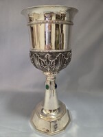 Antik Óriási ezüst kehely, kupa féldrágakővekkel díszítve