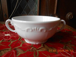 Zsolnay fehér, nagyméretű leveses csésze