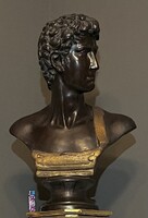 Antik ( 19. század vége) életnagyságú , jelzett Dávid mellszobor bronzból !