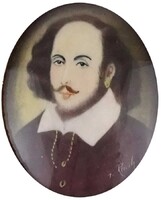 1Y845 Régi különleges csontkeretes Shakespeare miniatúra
