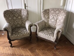 Páros kényelmes magas támlás , nem régen kárpitozott fotelek .