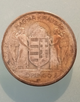 Horthy ezüst 5 pengő 1930