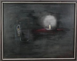 Jakab Eszter: Egyedül, 70x90cm, olaj, fa - 51017