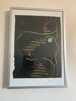 Jelzett pasztell kép .