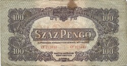 100 pengő 1944 VH 3,5 mm sorszám 1.