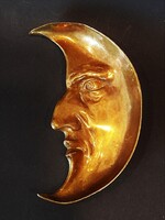 Antik sárgaréz félhold tálka