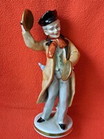 Régi német Lippelsdorfi (GDR) cintányéros porcelán figura