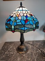 Tiffany szitakötős nagyméretű asztali lámpa 47 cm magas! 30 cm búra