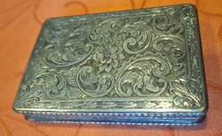 Ezüst szelence, achát fedél cigarettás ,ékszer, doboz