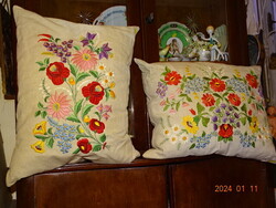 RÉGI HÍMZETT DÍSZPÁRNA TOLLPÁRNA TOLLAL TÖLTÖTT KIS PÁRNA