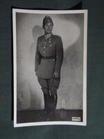 Képeslap,film,mozi,művészet,Szilassy László színész,katona ruházat,viselet,1940-