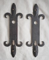 Zárcím , zárcimke párban , kézműves , kovácsoltvas 26 x 9 cm x 4mm x2db.