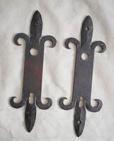 Zárcím , zárcimke párban , kézműves , kovácsoltvas 26 x 9 cm x 4mm x2db.