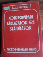 Balla Ferenc: Konzervipati táblázatok és számítások, 1977