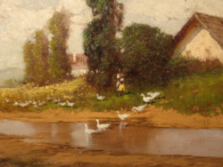 CSODÁS GARANTÁLTAN EREDETI NEOGRÁDY LÁSZLÓ / 1896-1962 / : FALU SZÉLE