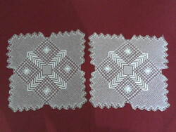 Kézi horgolású necc filé csipke terítő ( 2 db. )
