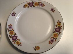 4 db Retró Alföldi desszertes tányér (17 cm) - Barna virágos minta