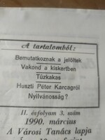 Varga Mihály a helyi sajtóban – ritka karcagi újság, 1990