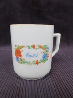 Régi Pipacs Mintás Zsolnay Porcelán Emlék Bögre