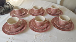 Angol fajansz reggeliző készlet 6 db.