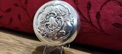 Ezüst chatelaine tubákos szelence medál 1900 körüli, 800-as