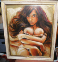 CSODÁLATOS AKT FESTMÉNY -- ÉRZÉKI MÜVÉSZ -ALKOTÁS .