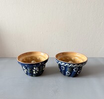 Vintage kuglófsütő mázas cserépedény 2 db