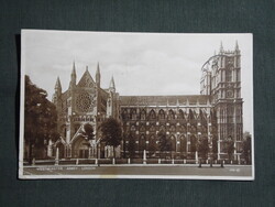 Képeslap,Anglia,London,Westminsteri apátság ,városi látkép,részlet,1930-