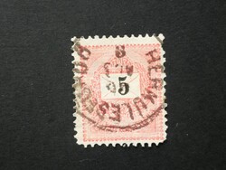 Magyarország 1889 Feketeszámú 5 kr. E 12:11 Herkulesfürdő, Gudlin 35 D